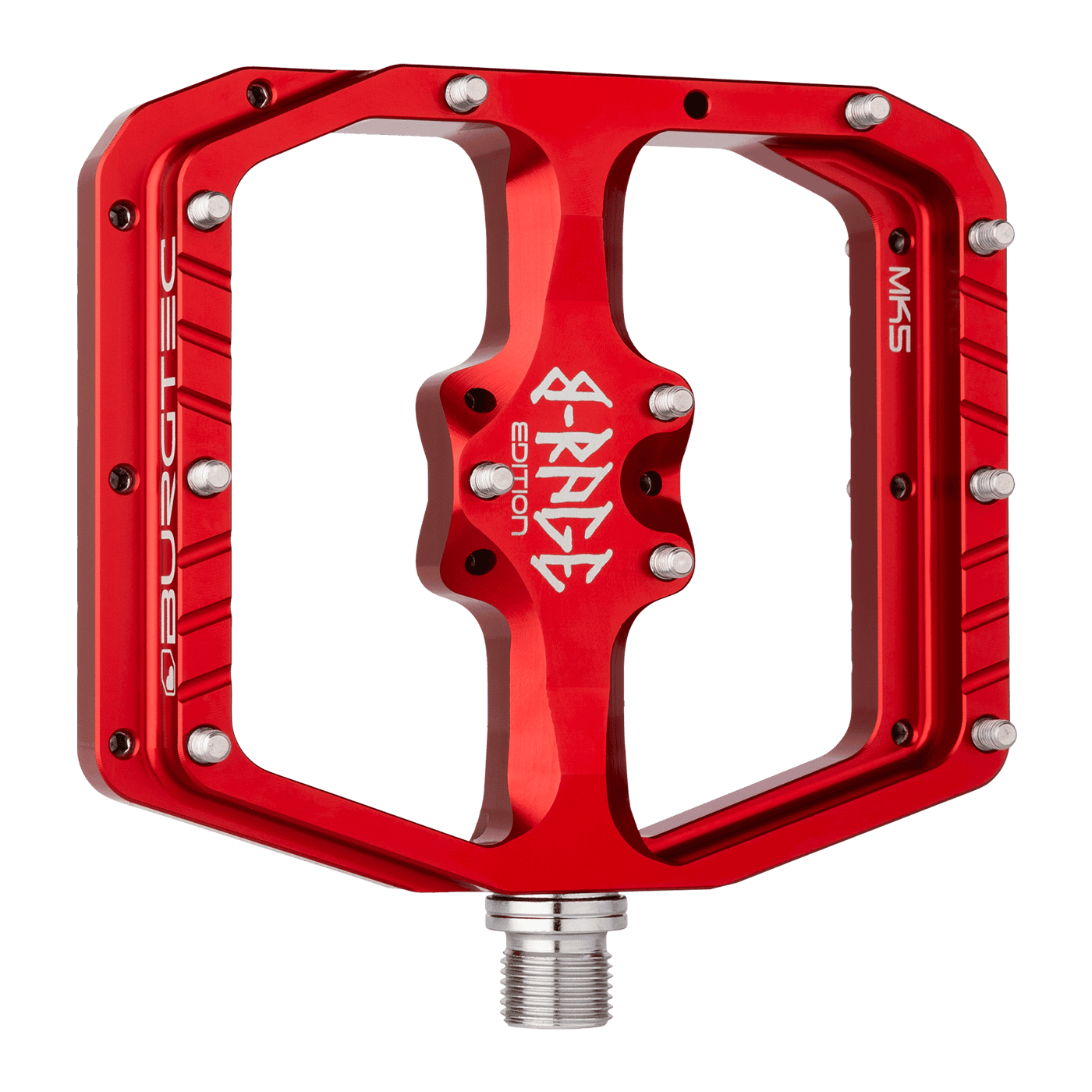 Burgtec B-Rage Penthouse Flat MK5 Pedals-Race Red-BRINK