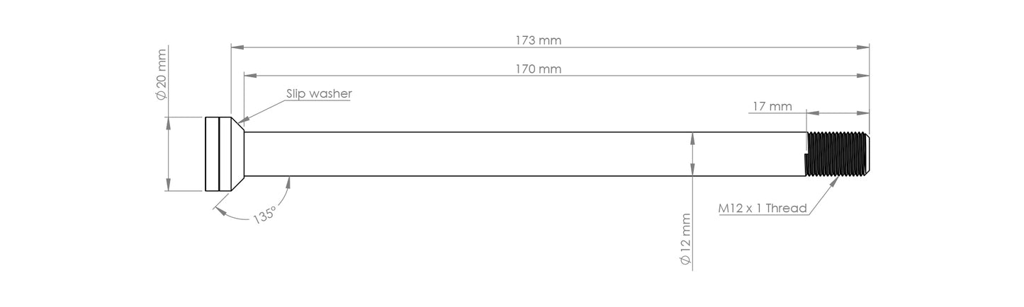 Burgtec Canyon 173mm Rear Axle-BRINK