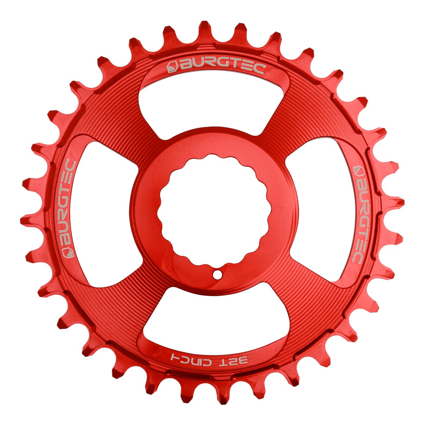 Burgtec Cinch Thick Thin Chainring-28T-Race Red-BRINK