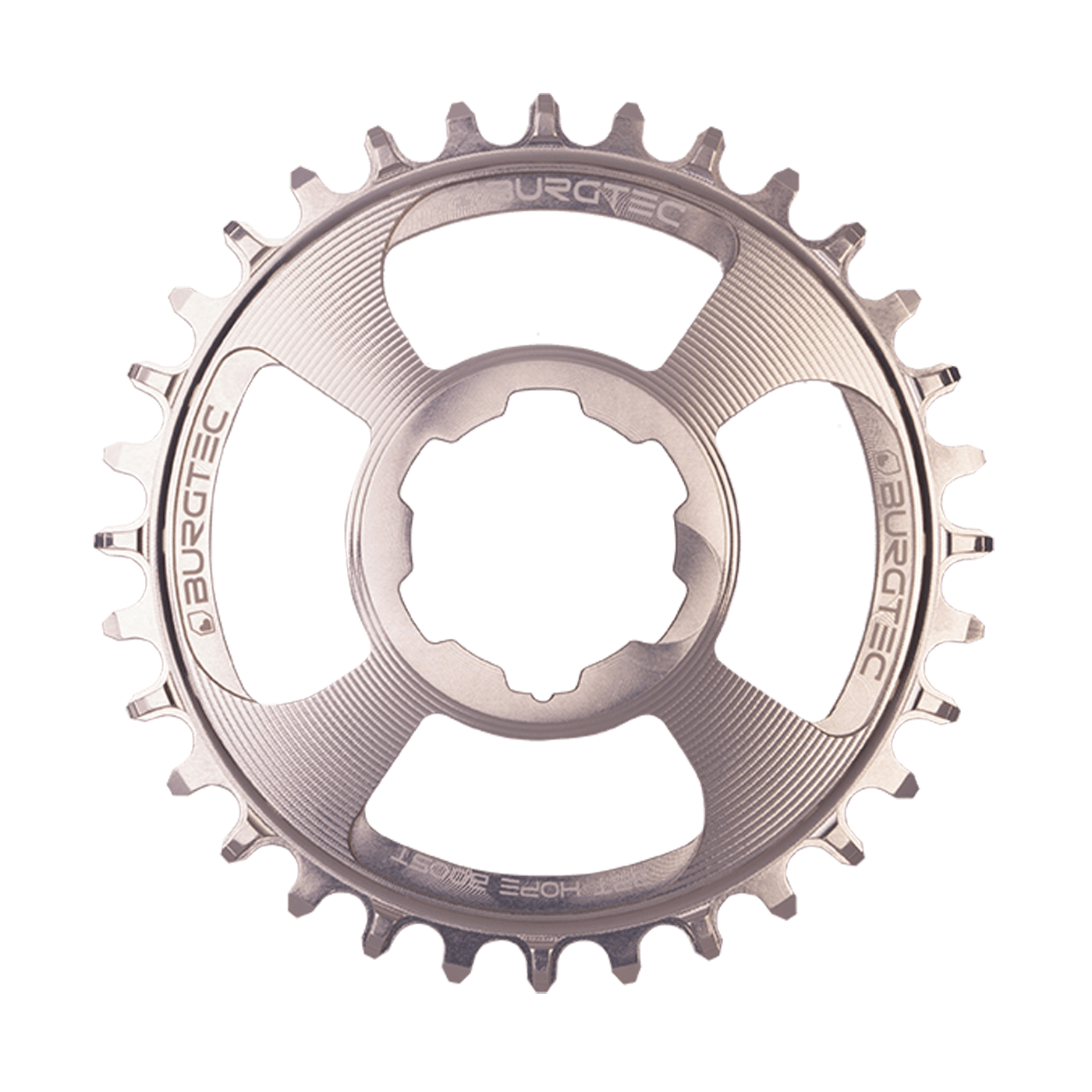 Burgtec Hope Thick Thin Chainring-28T-Rhodium Silver-Boost-BRINK