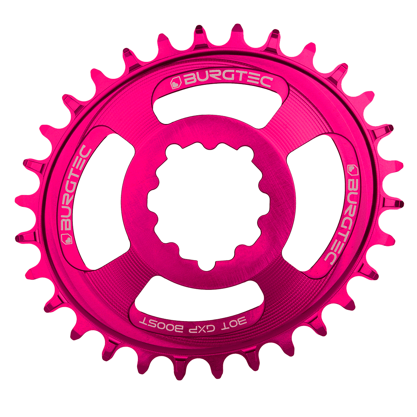 Burgtec SRAM Oval Thick Thin Chainring-30T-Toxic Barbie Pink-Boost 3mm-BRINK