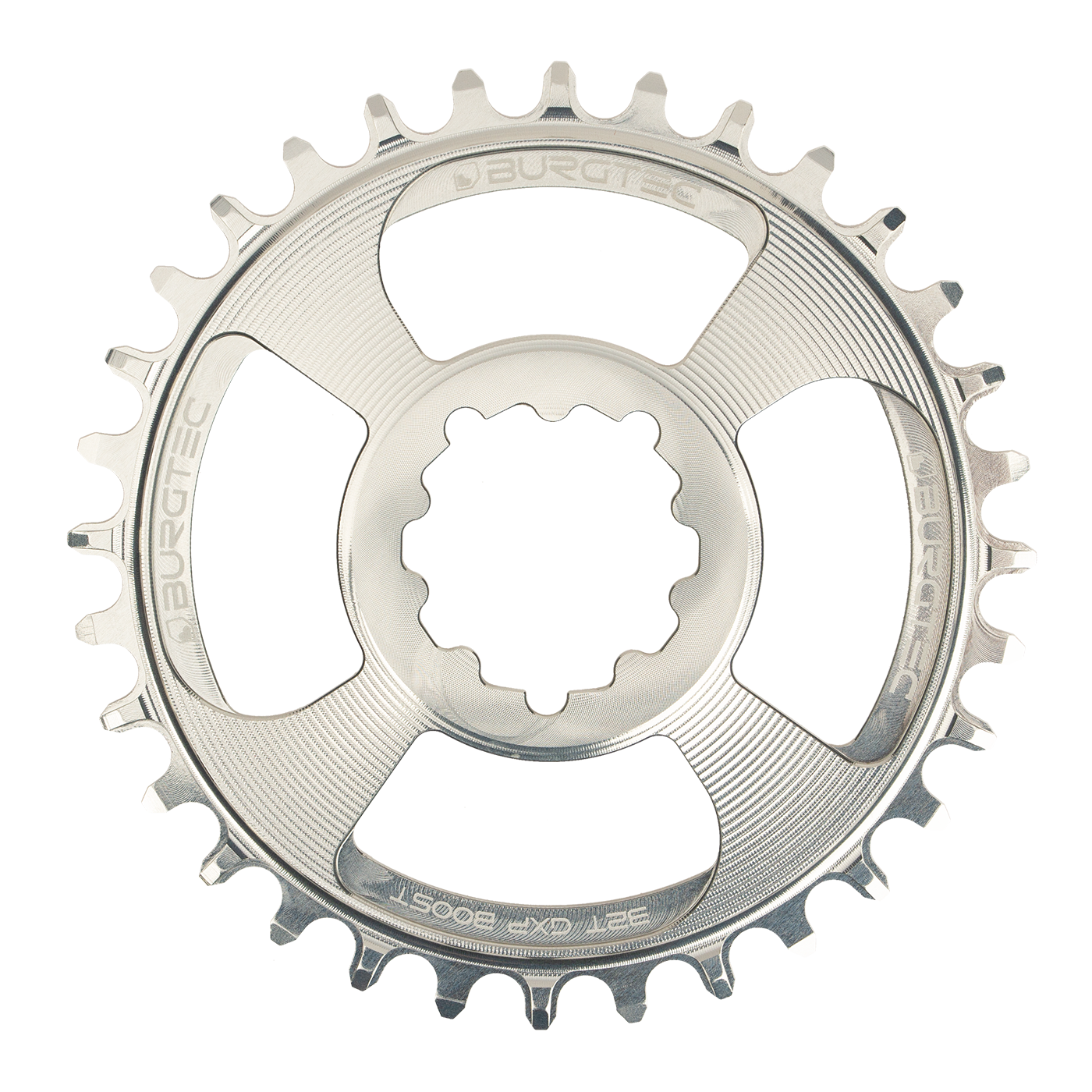 Burgtec SRAM Thick Thin Chainring-28T-Rhodium Silver-3mm Boost-BRINK