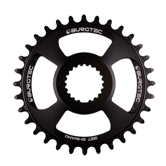 Burgtec Shimano Direct Mount Oval Thick Thin Chainring-30T-Burgtec Black-BRINK