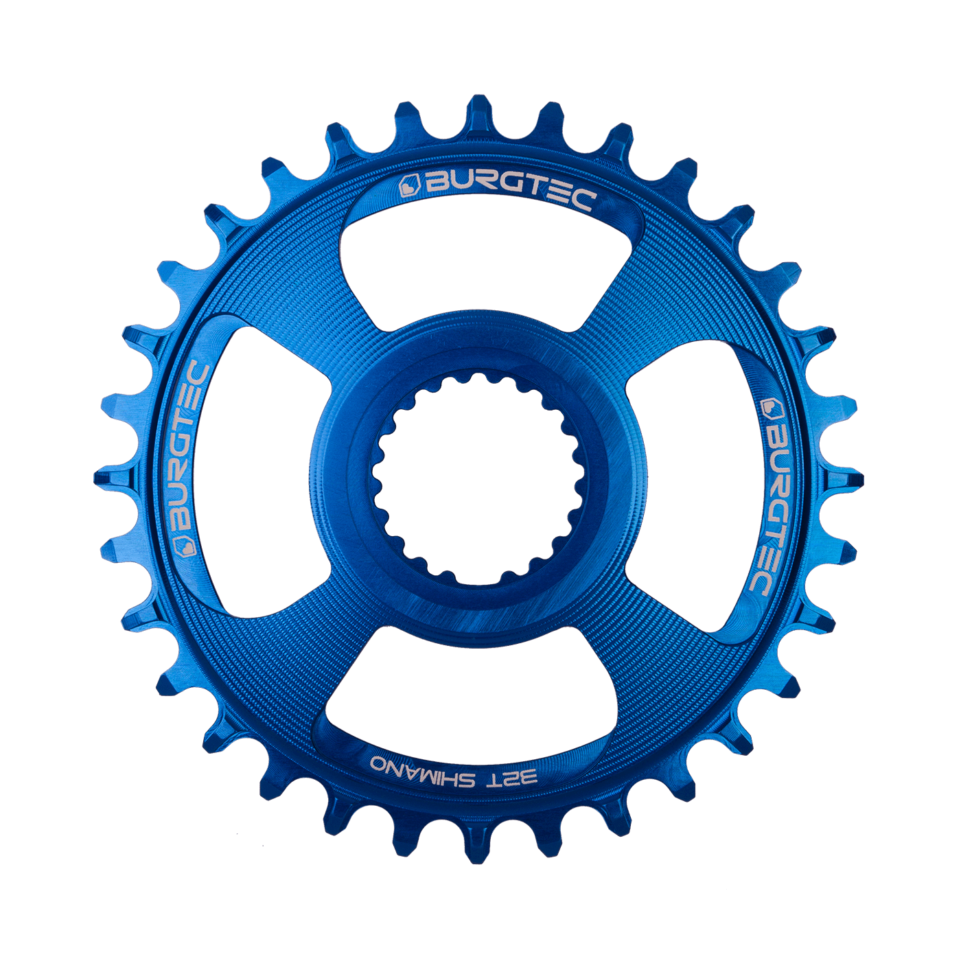 Burgtec Shimano Direct Mount Oval Thick Thin Chainring-30T-Deep Blue-BRINK