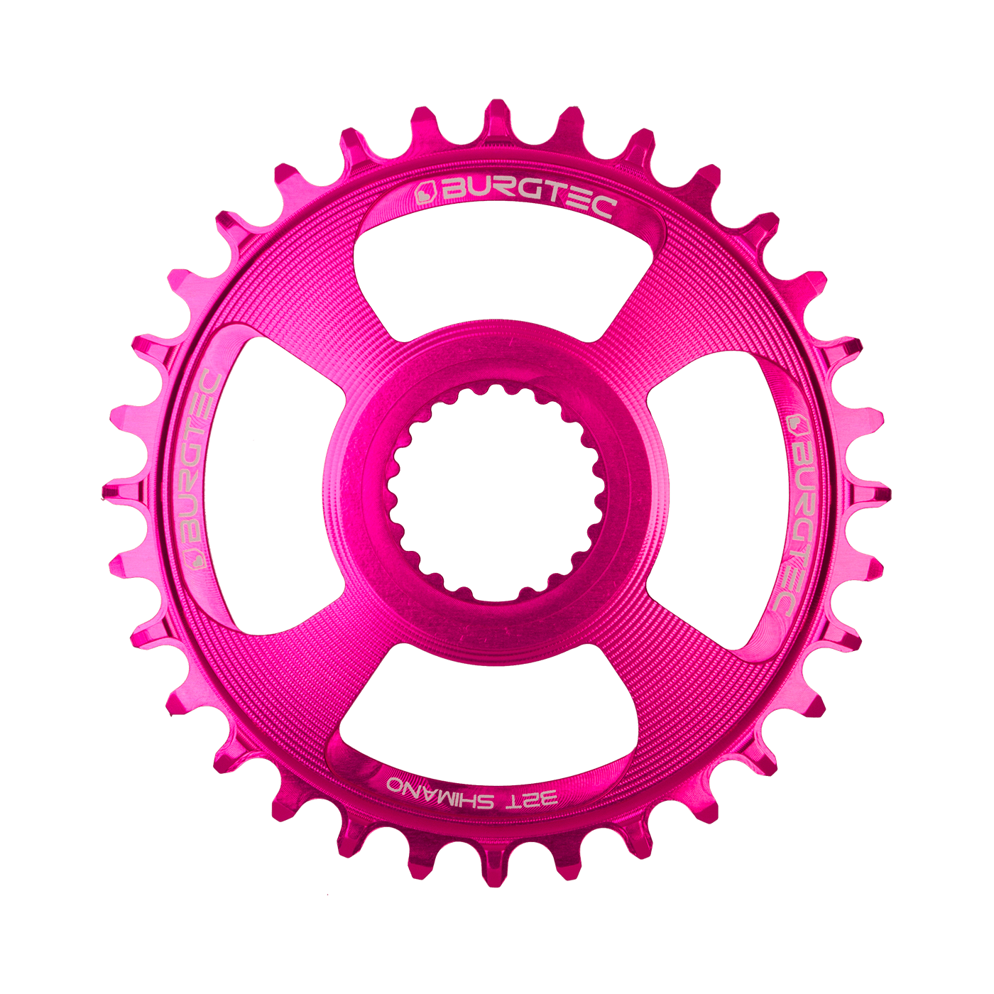 Burgtec Shimano Direct Mount Oval Thick Thin Chainring-30T-Toxic Barbie Pink-BRINK