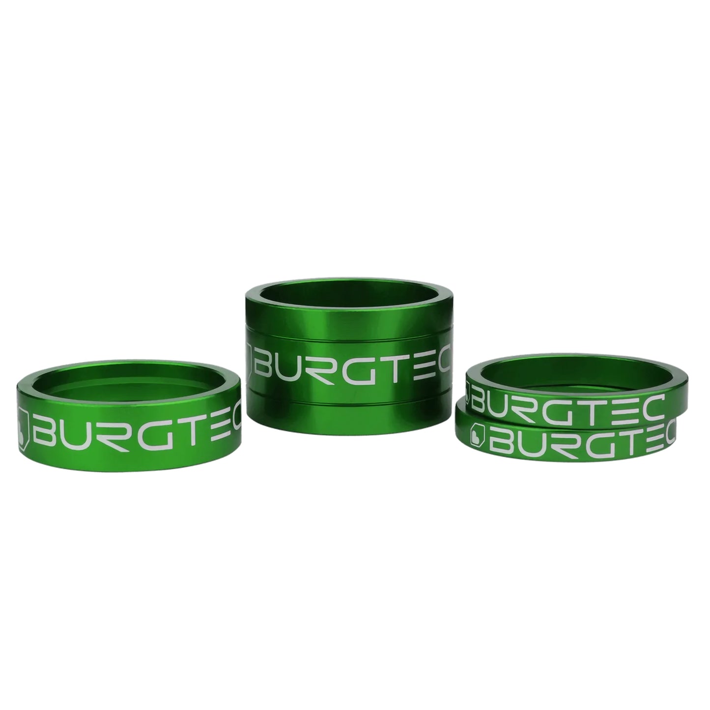 Burgtec Stem Spacer Kit LTD-5mm Spacer x2 10mm Spacer 20mm Spacer-Candy Spruce Green-BRINK