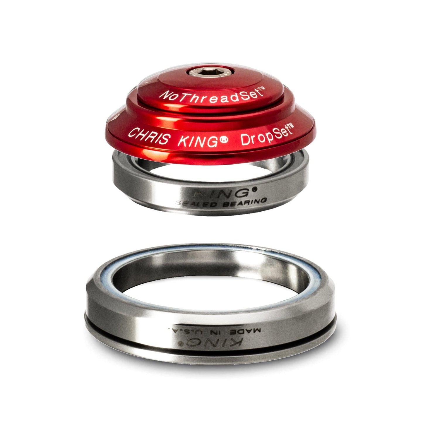 Chris King Dropset 2 Headset-IS42/28.6 - IS52/40-Red-Ceramic Bearings-BRINK