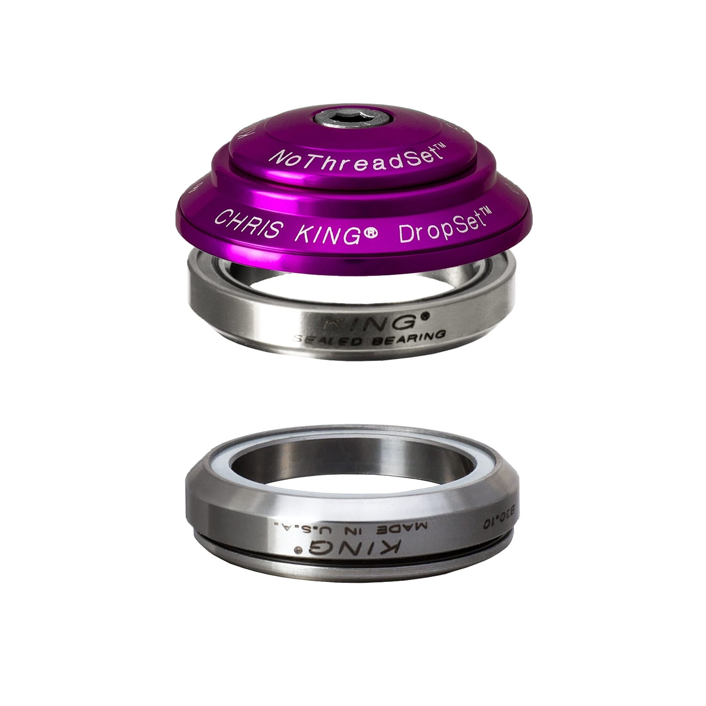 Chris King Dropset 4 Headset-IS42/28.6 - IS42/30-3D Violet-Ceramic Bearings-BRINK