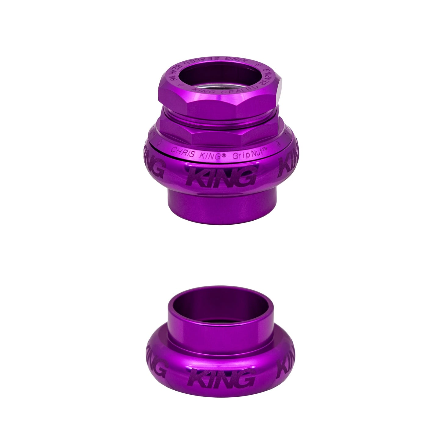 Chris King Gripnut Headset-1-1/8"-3D Violet Sotto Voce-BRINK