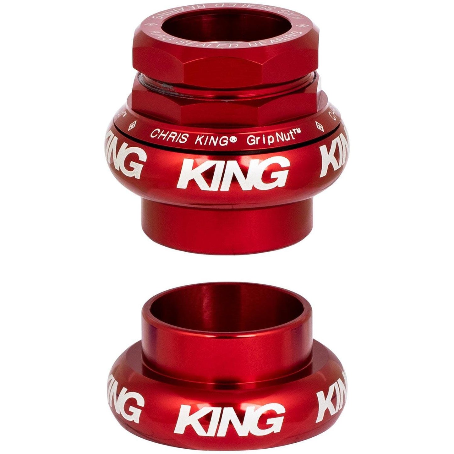 Chris King Gripnut Headset-1-1/8"-Red-BRINK