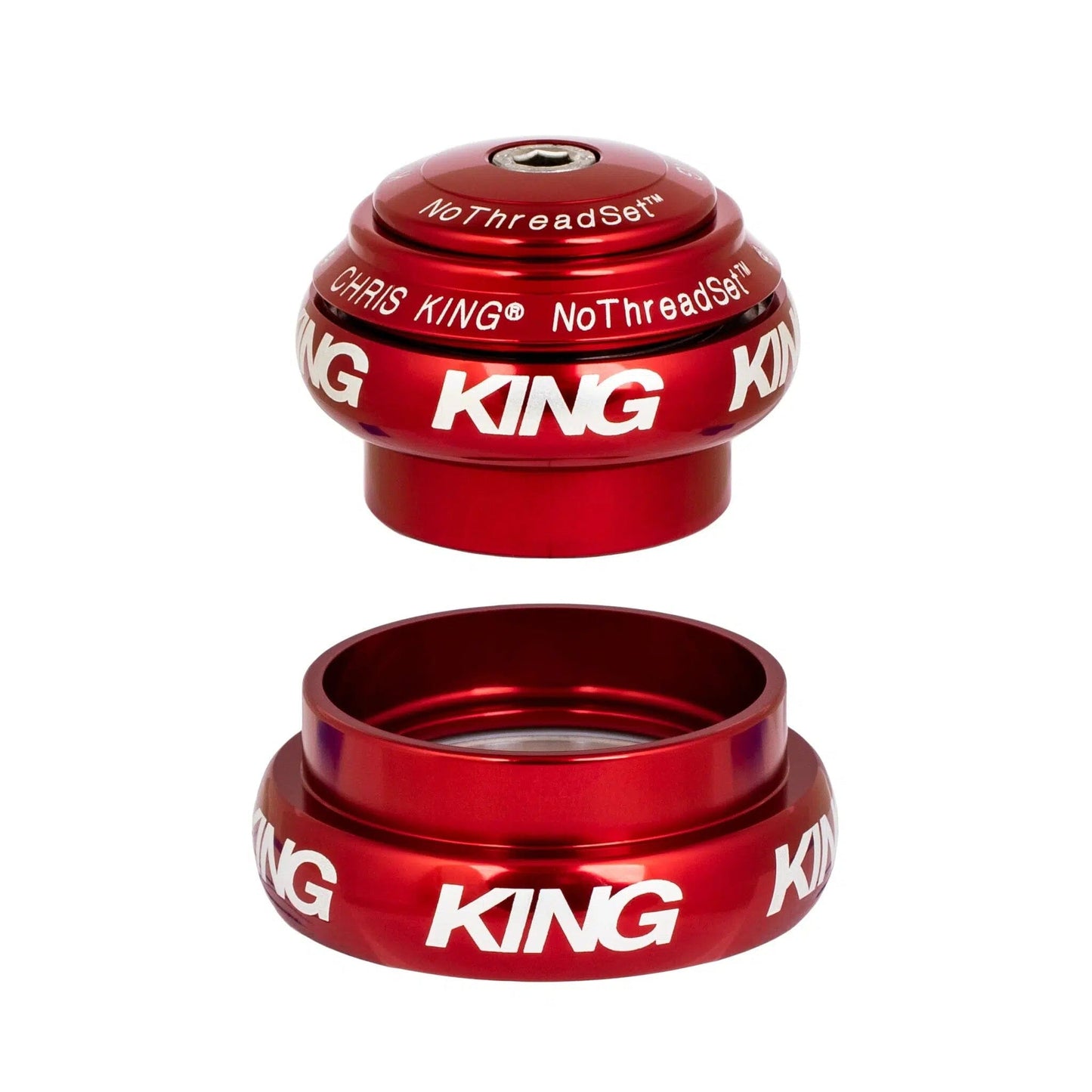 Chris King NoThreadSet Tapered Headset-EC34/28.6-EC44/33-Red-BRINK