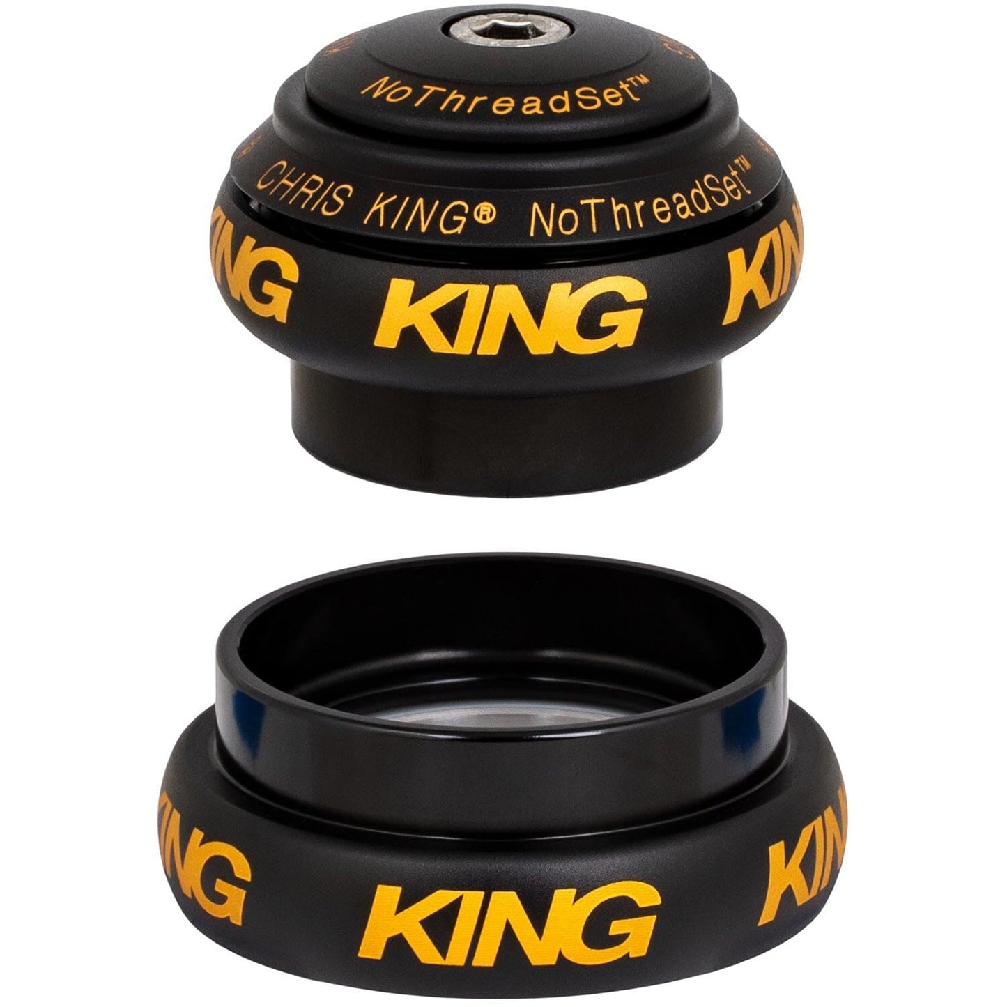 Chris King NoThreadSet Tapered Headset-EC34/28.6-EC44/33-Two Tone Black/Gold-BRINK