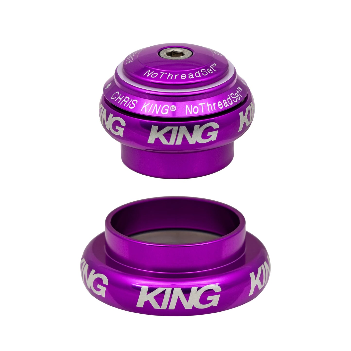 Chris King NoThreadSet Tapered Headset-EC34/28.6-EC44/40-3D Violet-BRINK