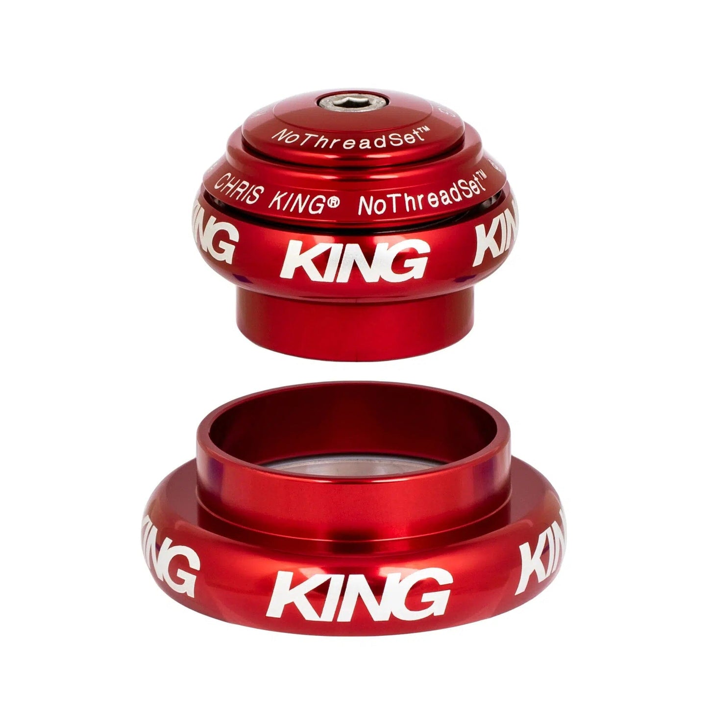 Chris King NoThreadSet Tapered Headset-EC34/28.6-EC44/40-Red-BRINK