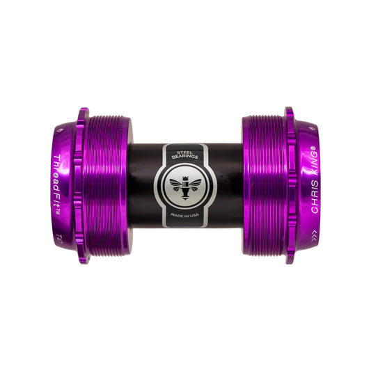 Chris King ThreadFit T47 24x Bottom Bracket-68-73mm-3D Violet-Ceramic Bearings-BRINK