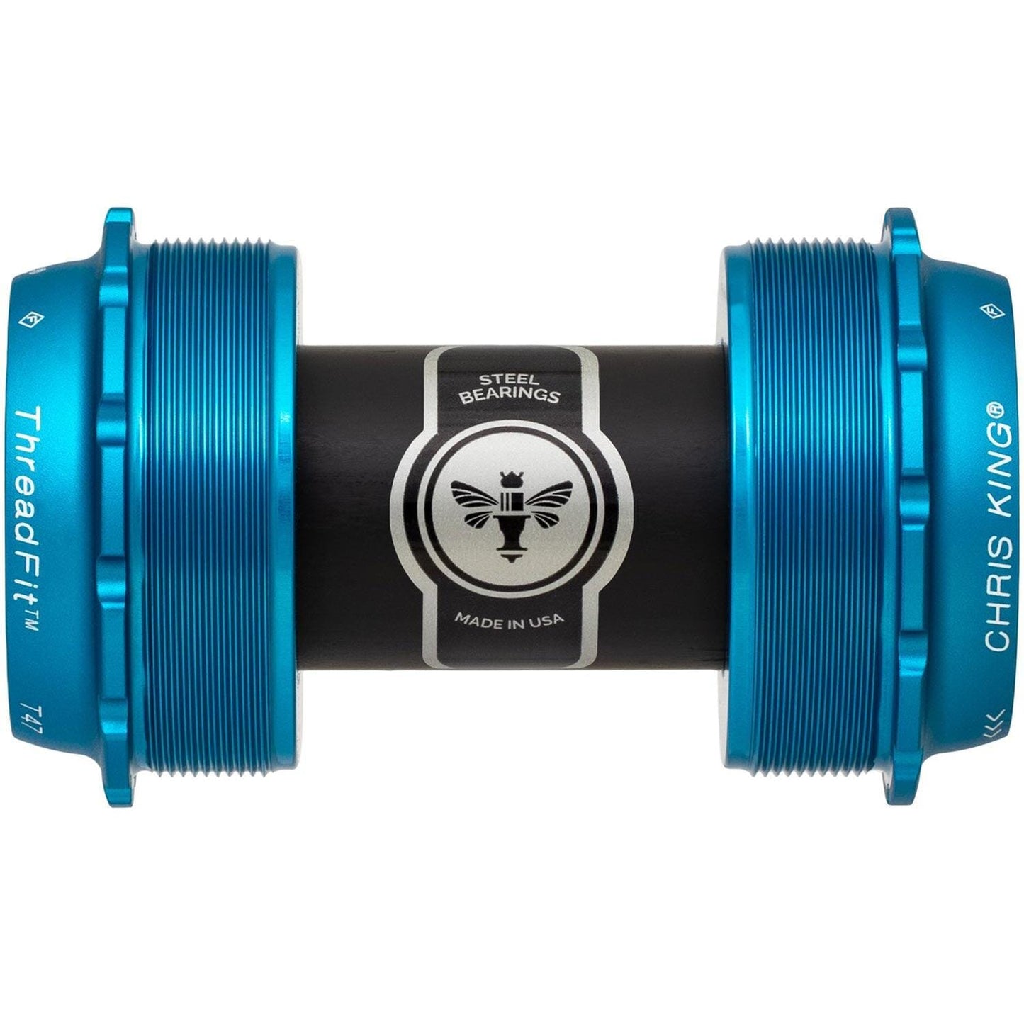 Chris King ThreadFit T47 24x Bottom Bracket-68-73mm-Matte Turquoise-Ceramic Bearings-BRINK