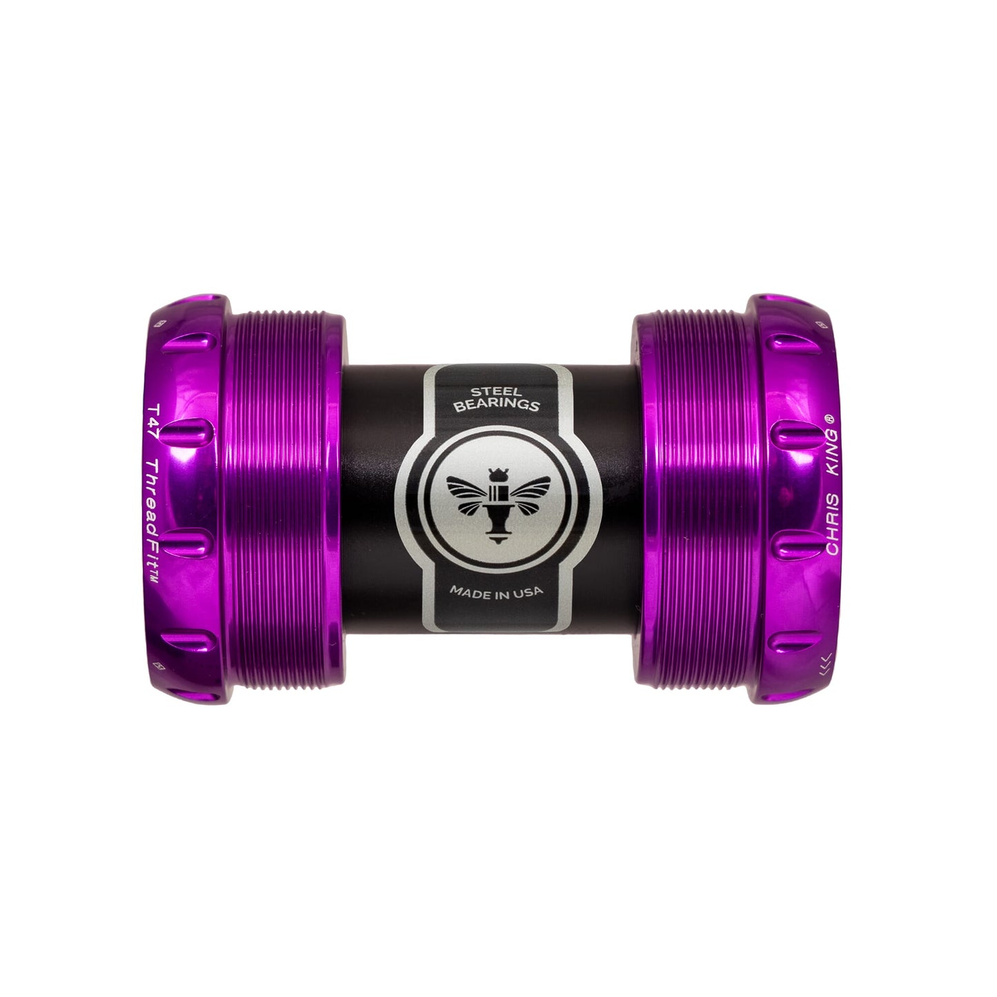 Chris King ThreadFit T47 30x Bottom Bracket-68-73mm-3D Violet-Ceramic Bearings-BRINK