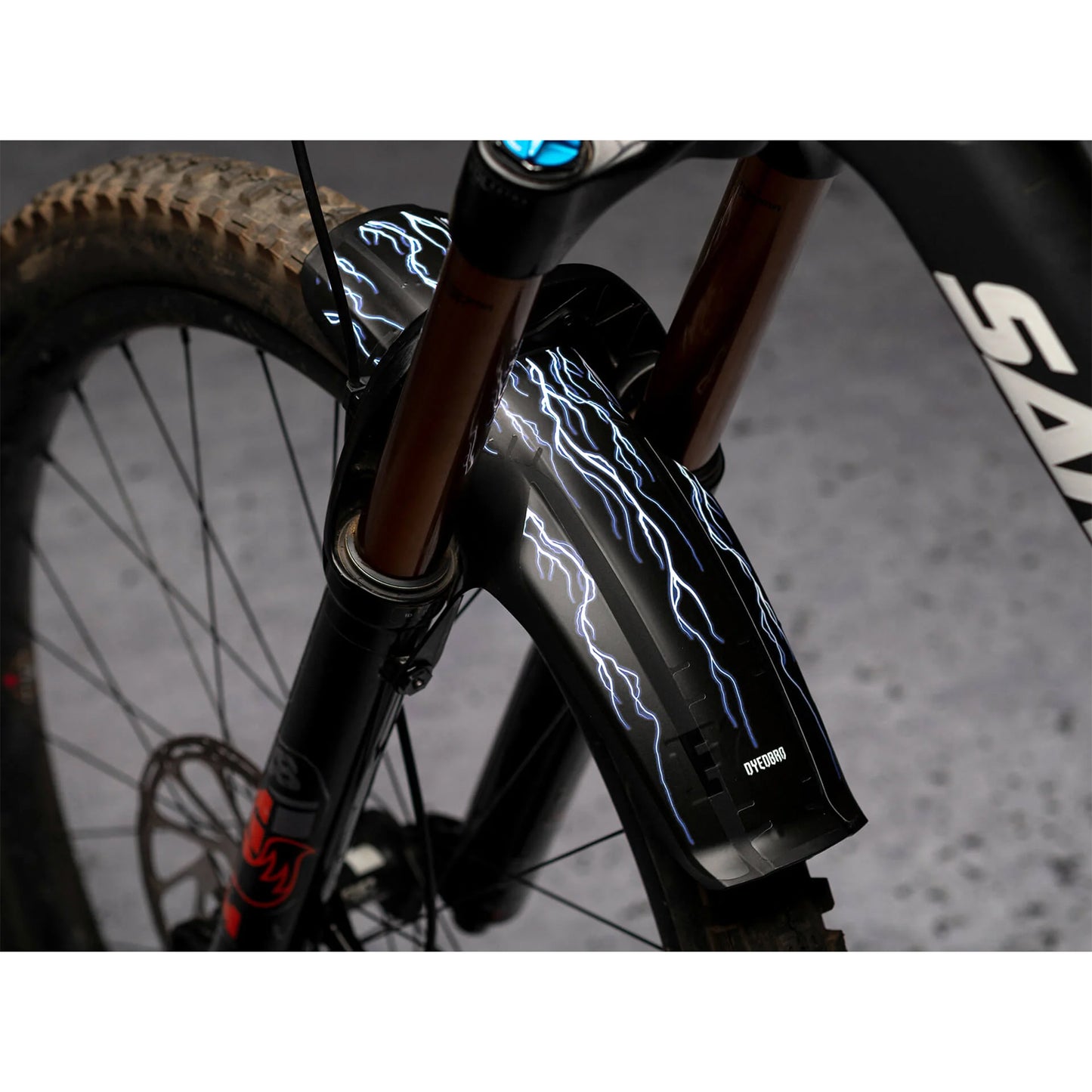 DYEDBRO Lightning Mudguard Decal-FOX 36-38 XL-BRINK