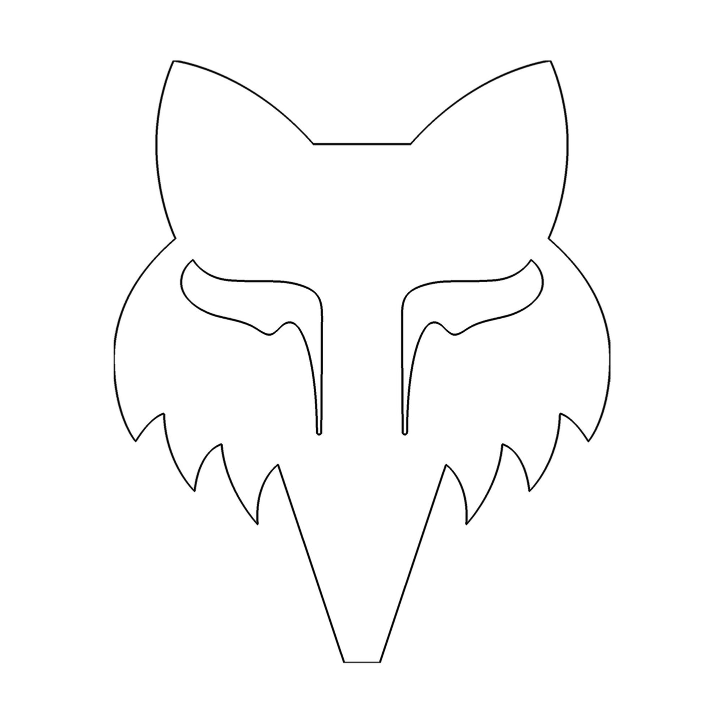 Fox Head 7" Die Cut Sticker-One Size-White-BRINK