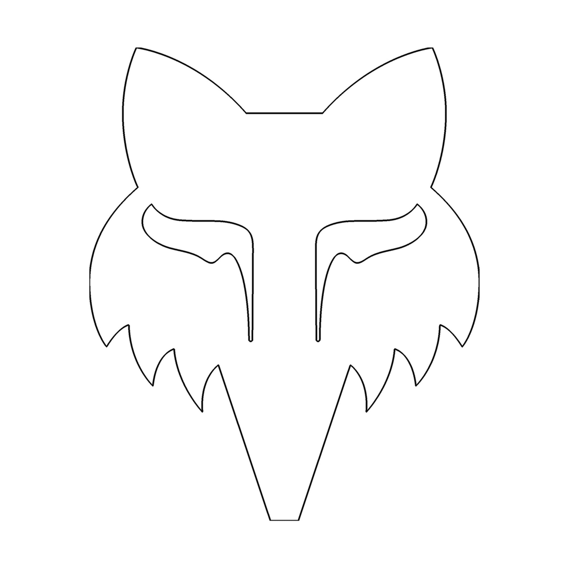 Fox Head 7" Die Cut Sticker-One Size-White-BRINK