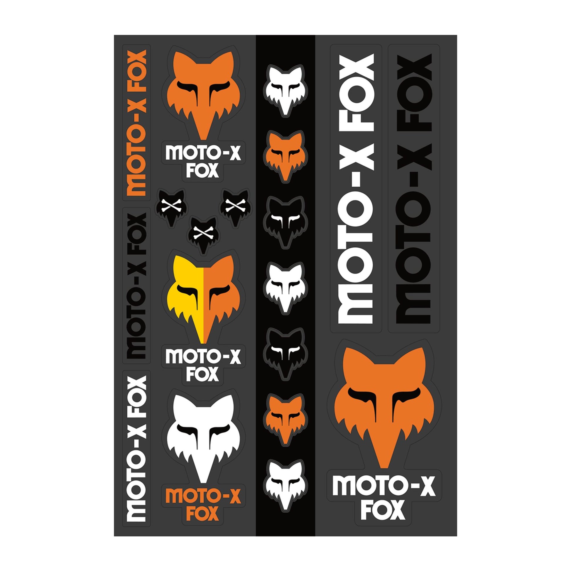 Fox Head Heritage Track Sticker Pack-One Size-Black / White / Orange-BRINK