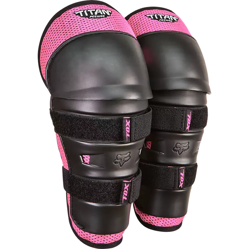 Fox Head Peewee Titan Knee/Shin Grd-One Size-Black / Pink-BRINK