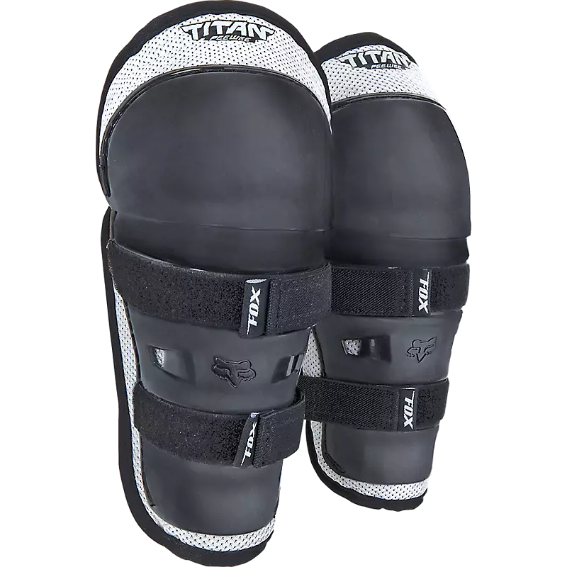 Fox Head Peewee Titan Knee/Shin Grd-One Size-Black / Silver-BRINK