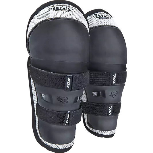 Fox Head Peewee Titan Knee/Shin Grd-One Size-Black / Silver-BRINK