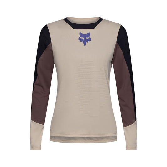 Fox Head Womens Defend Park Long Sleeve Jersey 2026-XS-Chalk-BRINK