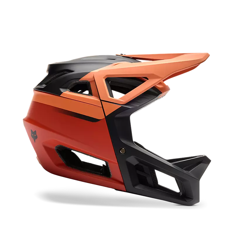 Orange and black helmet on a white background