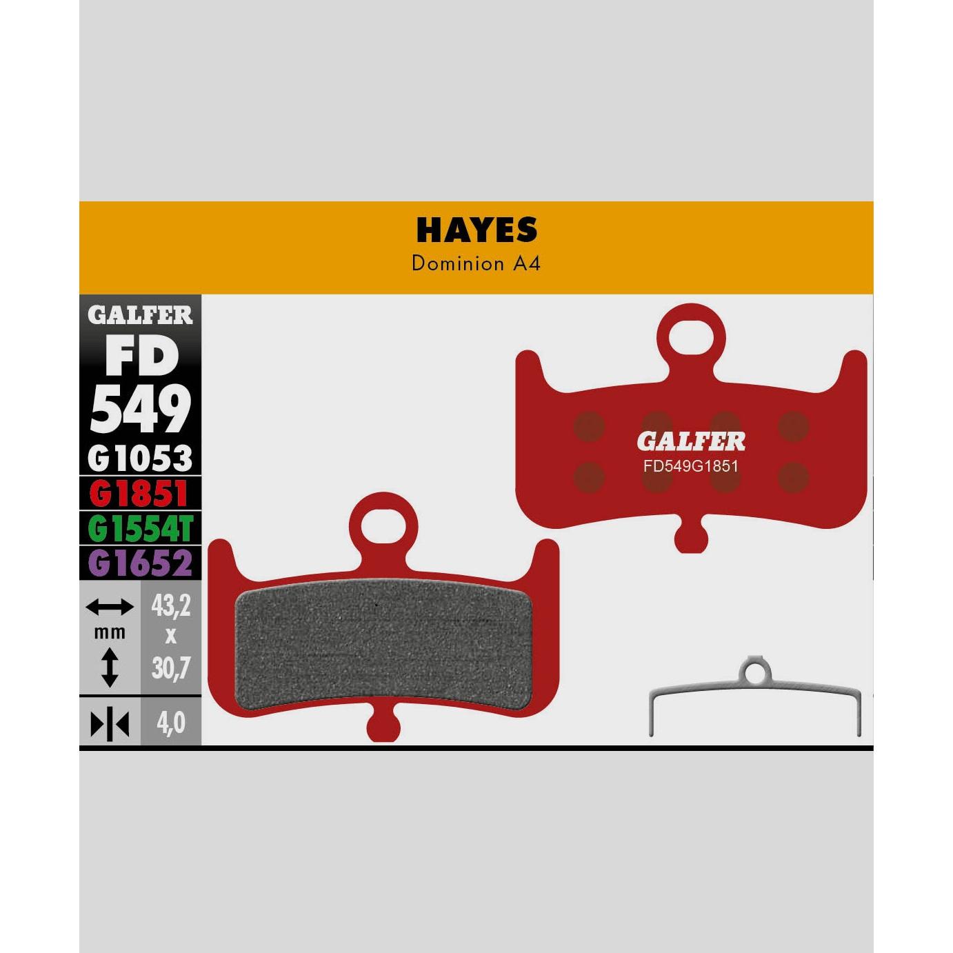 Galfer Advanced Disc Brake Pads-Hayes Dom-Steel-BRINK