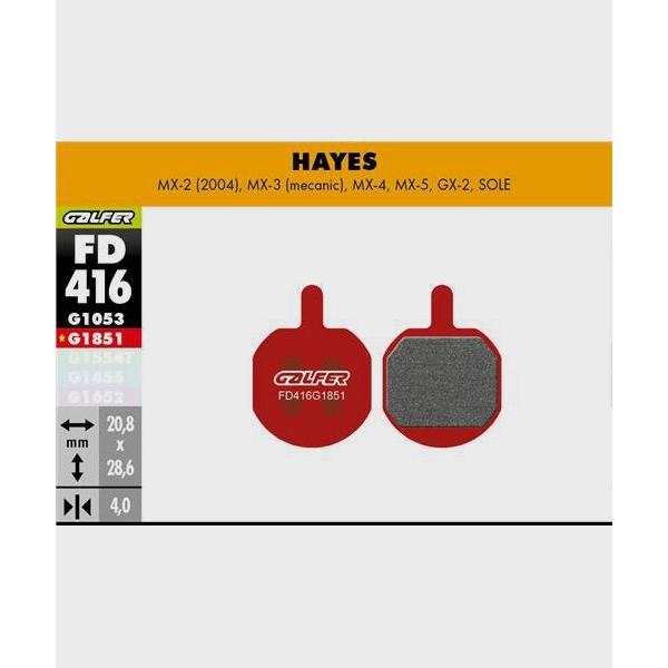 Galfer Advanced Disc Brake Pads-Hayes MX2 / MX3 / GX2-Steel-BRINK