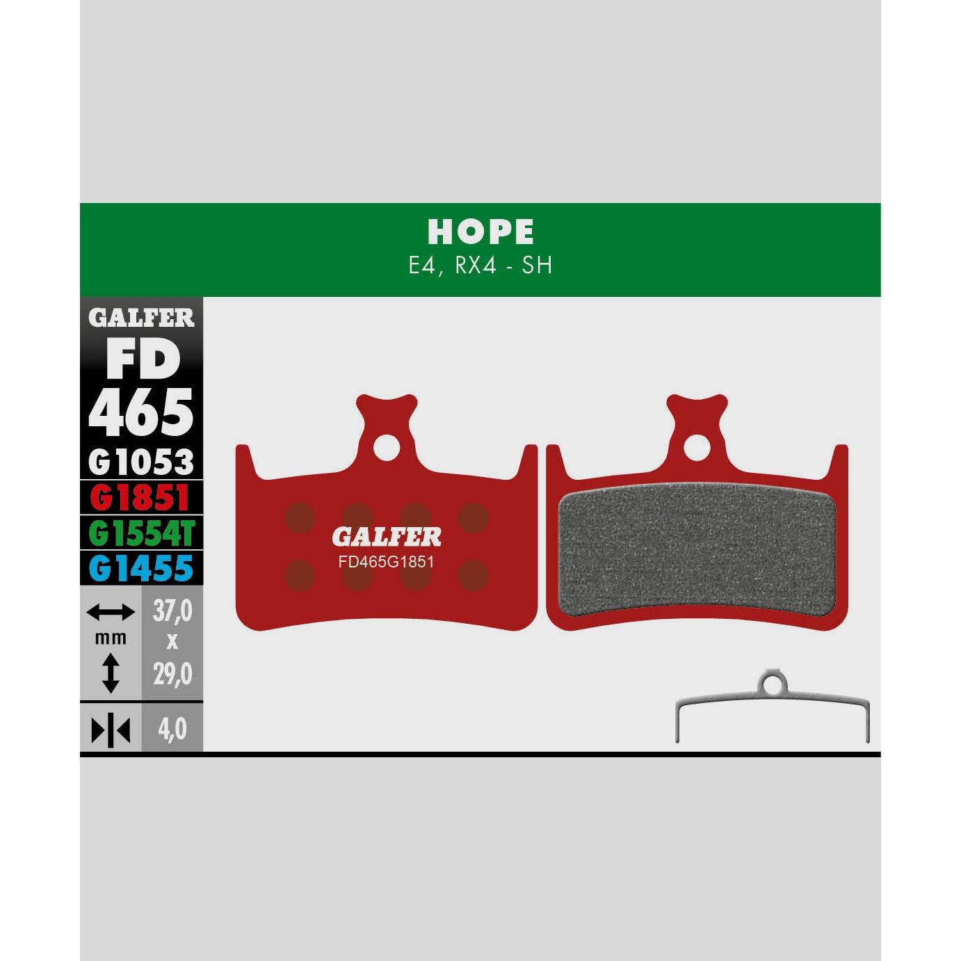 Galfer Advanced Disc Brake Pads-Hope E4-Steel-BRINK