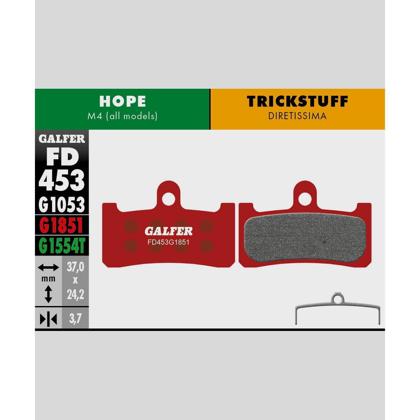 Galfer Advanced Disc Brake Pads-Hope M4, Trickstuff Diretissima-Steel-BRINK