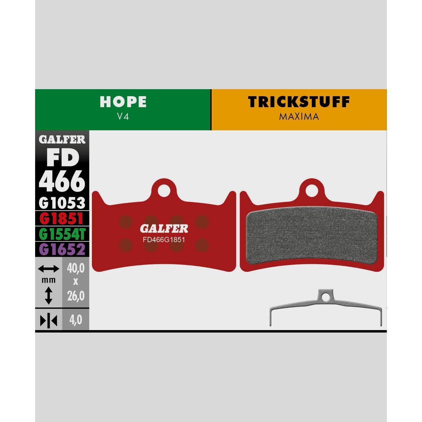 Galfer Advanced Disc Brake Pads-Hope V4, Trickstuff Maxima-Steel-BRINK