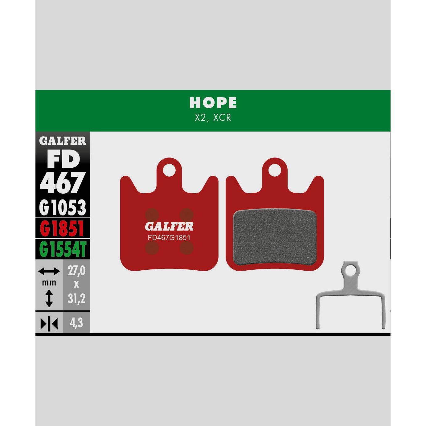 Galfer Advanced Disc Brake Pads-Hope X2 / XCR-Steel-BRINK