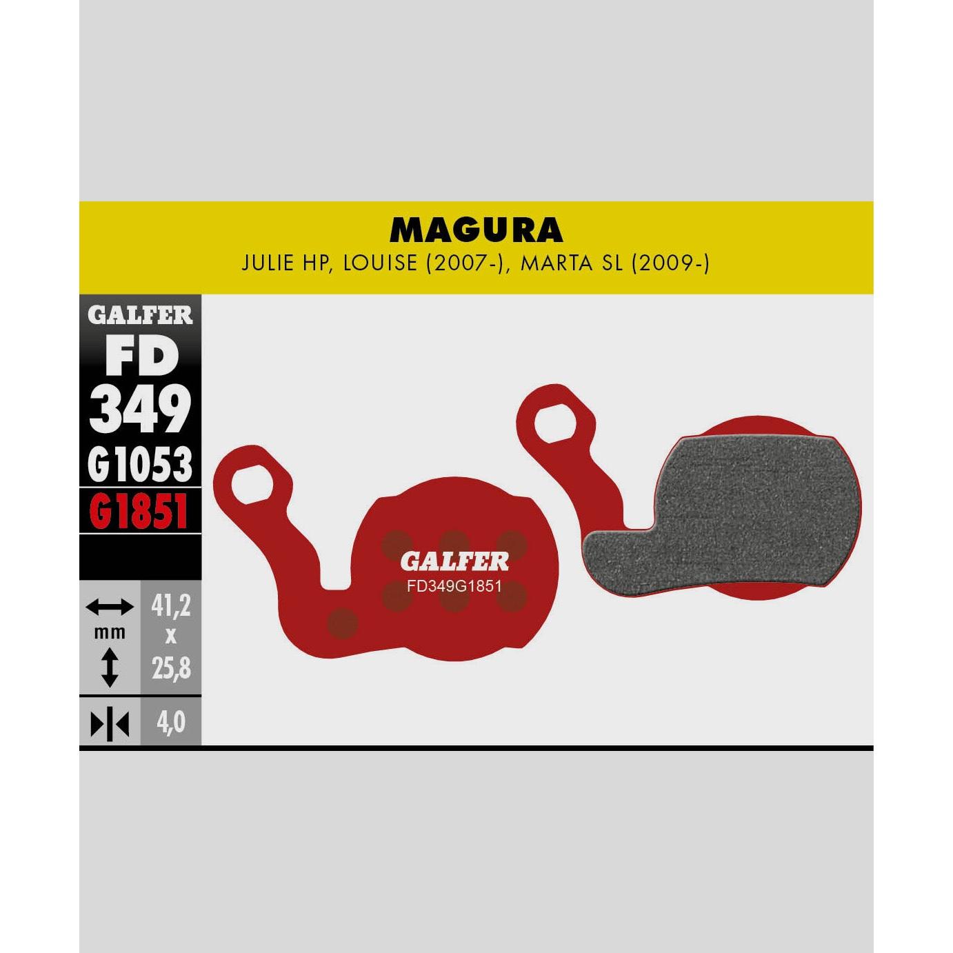 Galfer Advanced Disc Brake Pads-Magura Julie HP / Louise-Steel-BRINK