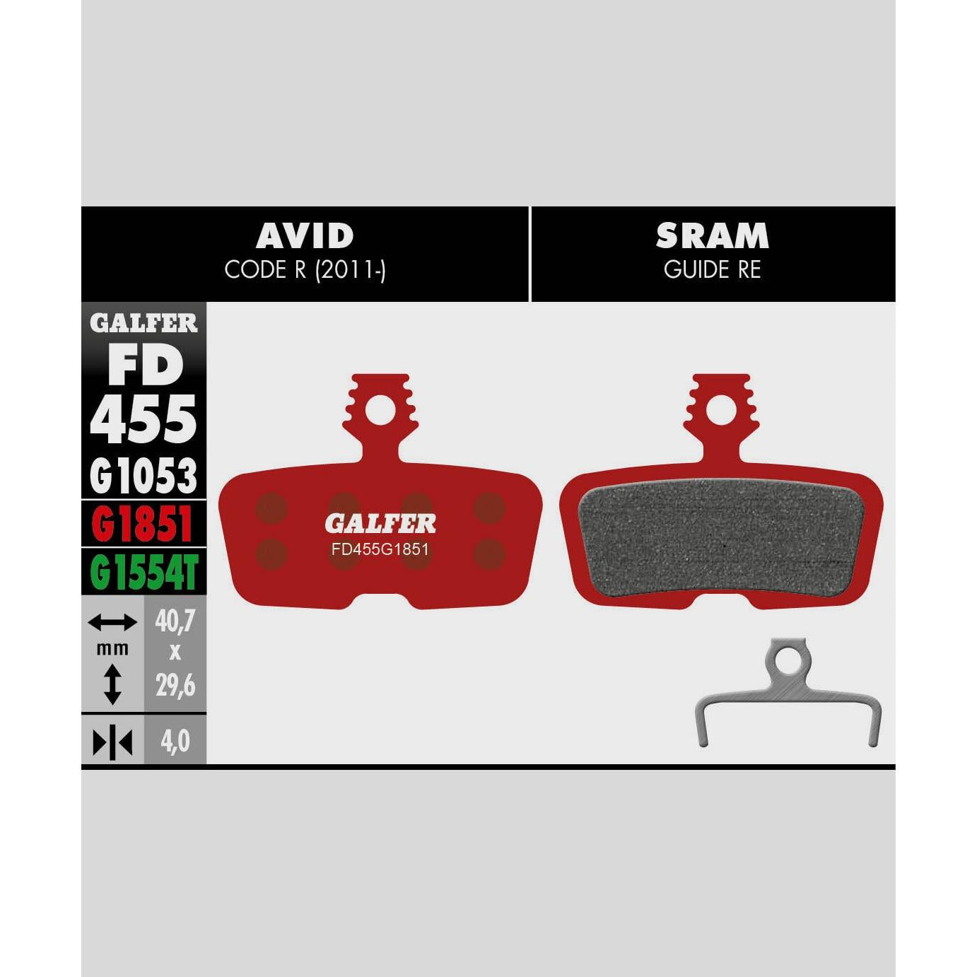 Galfer Advanced Disc Brake Pads-SRAM Large Code-Steel-BRINK