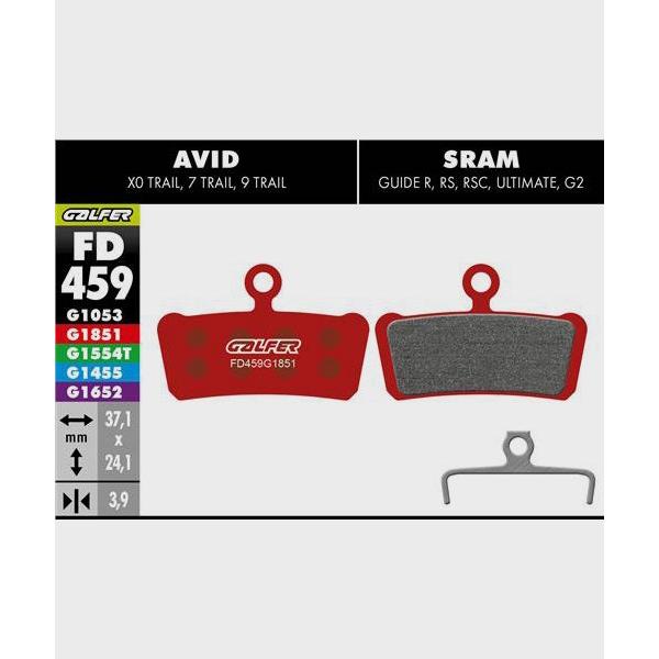 Galfer Advanced Disc Brake Pads-SRAM Medium Guide G2-Steel-BRINK