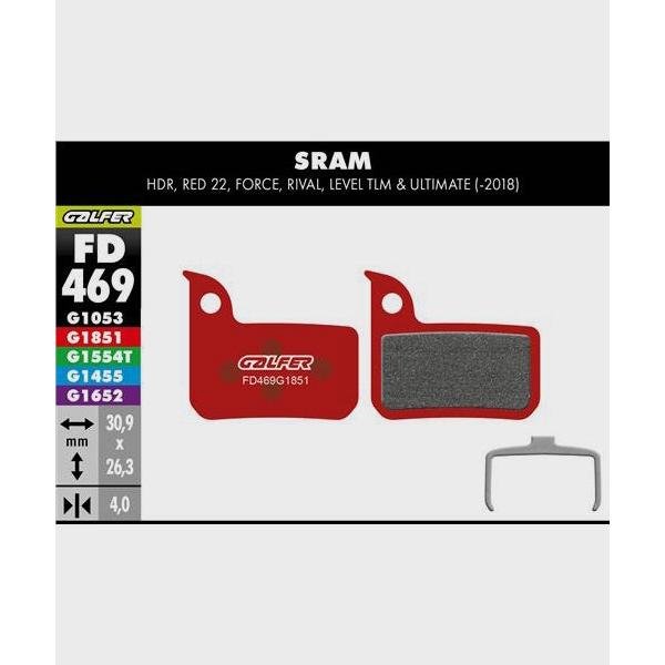 Galfer Advanced Disc Brake Pads-SRAM Small Asymmetric-Steel-BRINK