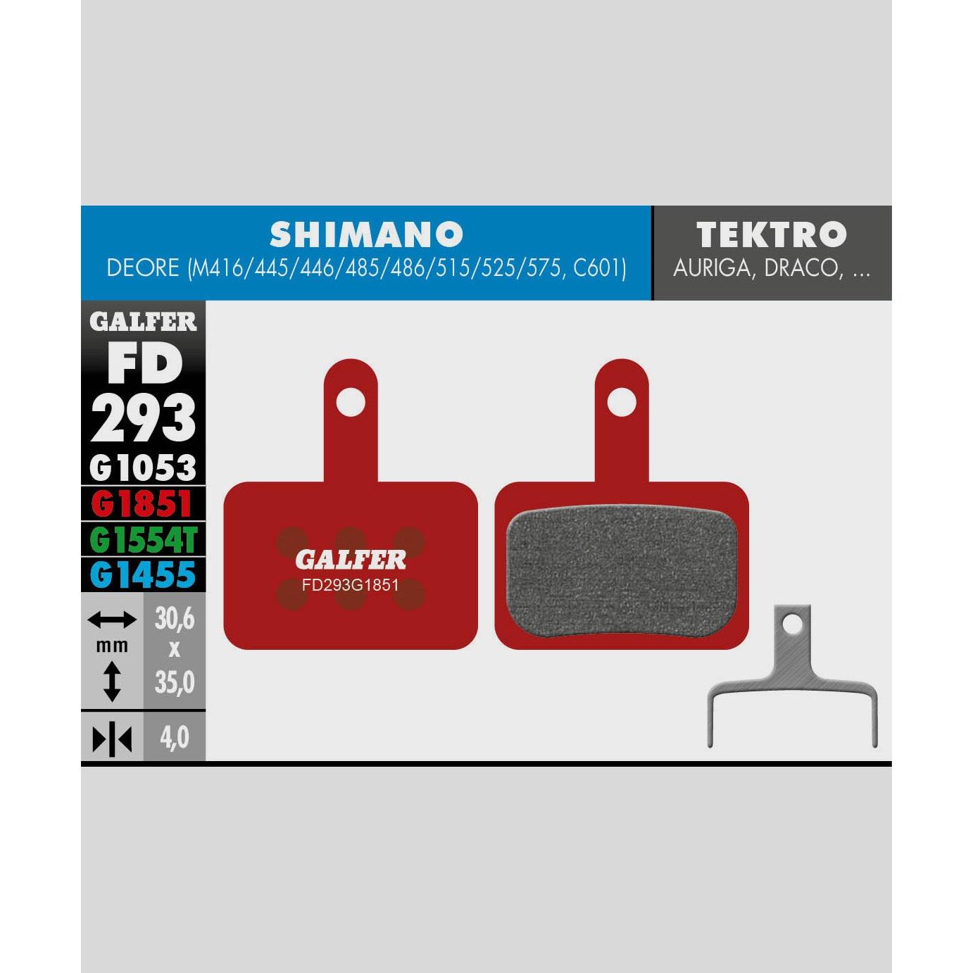 Galfer Advanced Disc Brake Pads-Shimano Deore, Tektro Auriga / Draco-Steel-BRINK