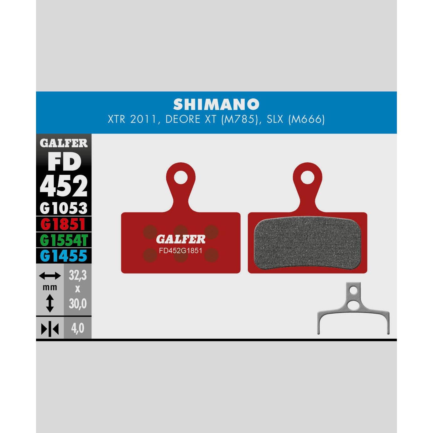 Galfer Advanced Disc Brake Pads-Shimano XTR 2011 / Deore XT M785 / SLX M-Steel-BRINK