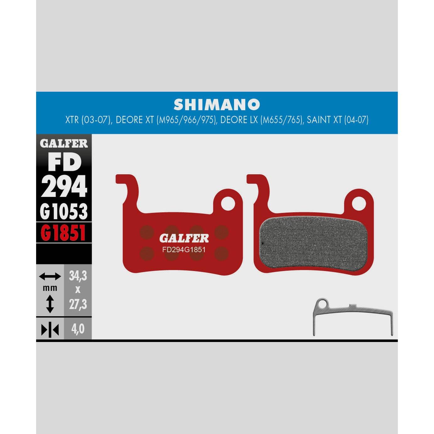 Galfer Advanced Disc Brake Pads-Shimano XTR / Deore XT / Deore LX / Sain-Steel-BRINK