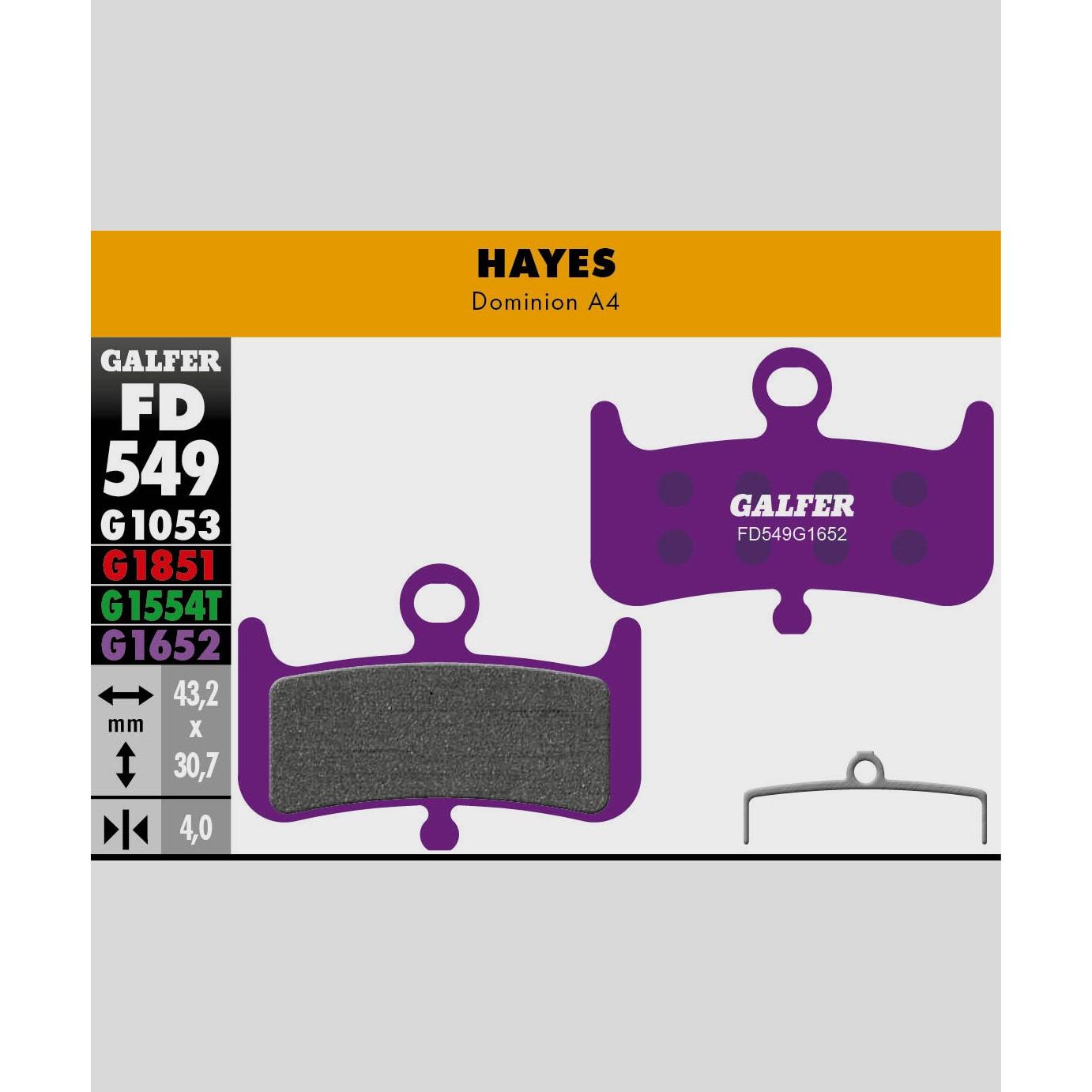 Galfer E-Bike Disc Brake Pads-Hayes Dominion A4-Steel-BRINK