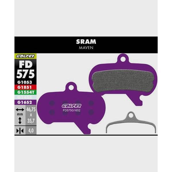 Galfer E-Bike Disc Brake Pads-SRAM Extra Large Maven-Steel-BRINK