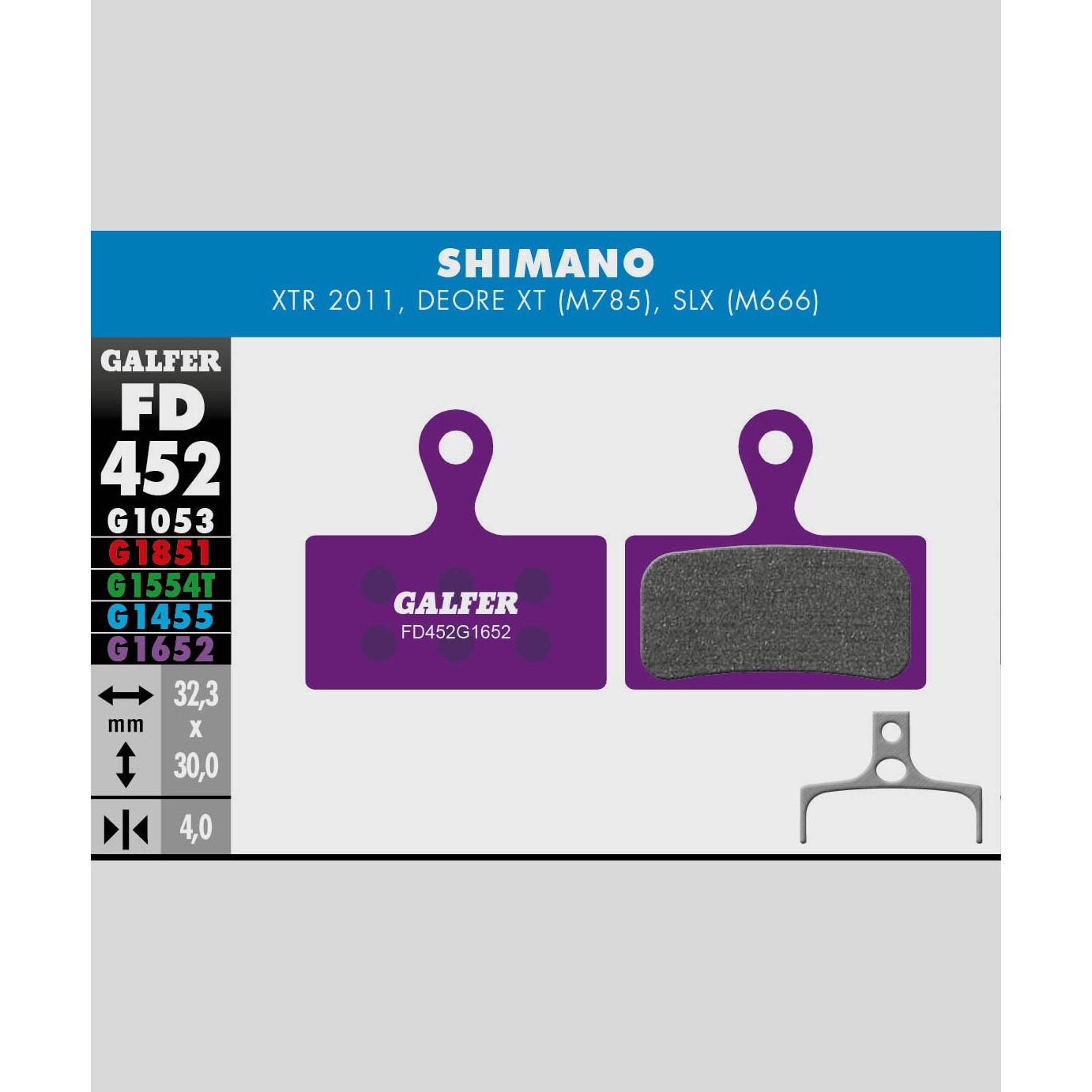 Galfer E-Bike Disc Brake Pads-Shimano XTR 2011 / Deore XT M785 / SLX M666-Steel-BRINK