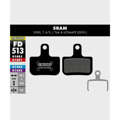Galfer Performance Disc Brake Pads - Bulk 30 Sets-SRAM Small 2 Piston OE-Steel-BRINK