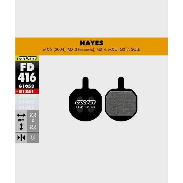 Galfer Performance Disc Brake Pads-Hayes MX2 / MX3 / GX2-Steel-BRINK
