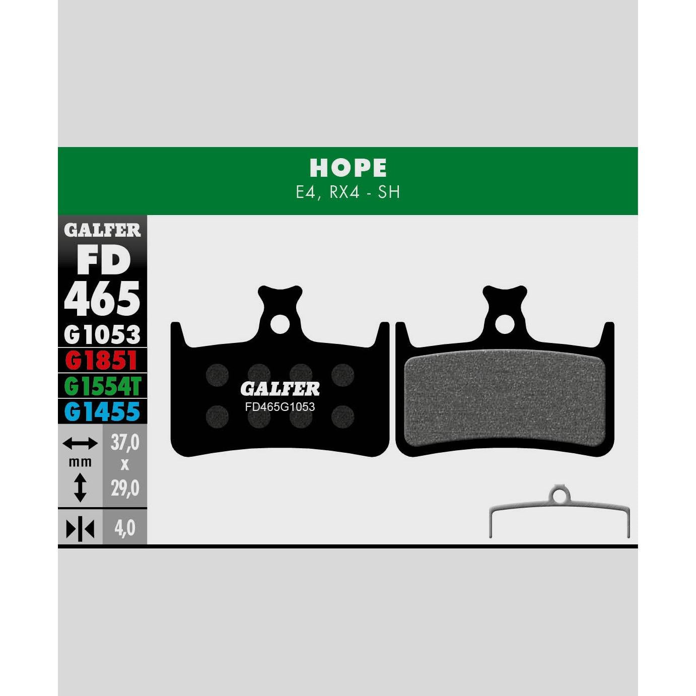 Galfer Performance Disc Brake Pads-Hope E4-Steel-BRINK