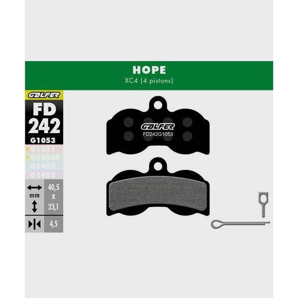 Galfer Performance Disc Brake Pads-Hope XC4-Steel-BRINK